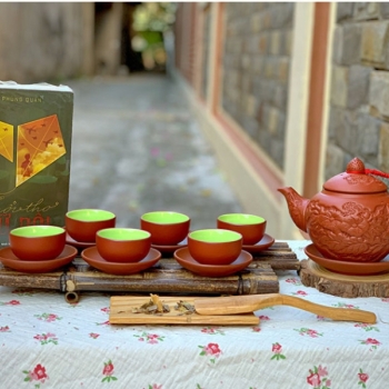 Ấm tử sa hoa châm