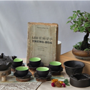 Ấm tử sa sen vịt tách sen