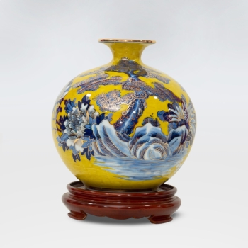 Bình hút lộc thuận buồm xuôi gió vàng H35cm vẽ vàng 24k