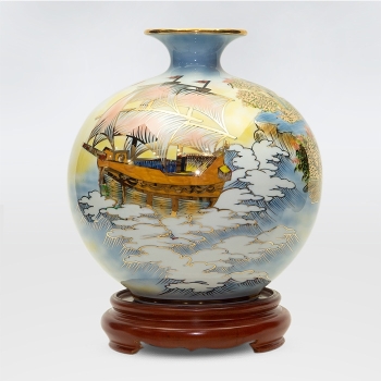 Bình hút tài lộc Thuận Buồm Xuôi Gió men ngọc trắng