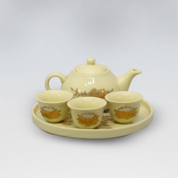 Bộ ấm chén B3 vàng kim decal