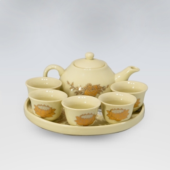 Bộ ấm chén B5 vàng kim decal