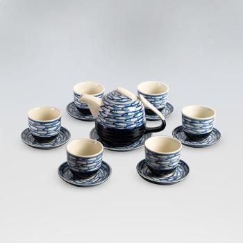 Bộ ấm chén đàn cá quai ngược 600ml