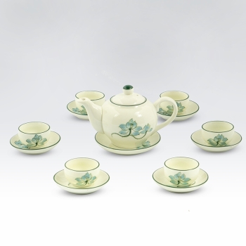 Bộ ấm chén dáng bưởi sen xanh
