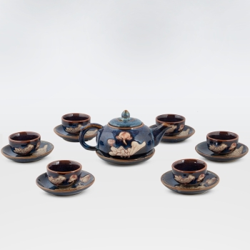 Bộ ấm chén độc ẩm đá sen xanh