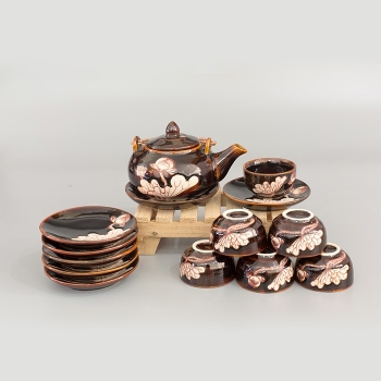 Bộ ấm chén độc ẩm nâu sen