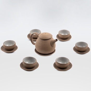 Bộ ấm chén hồng sa dáng bầu 280ml