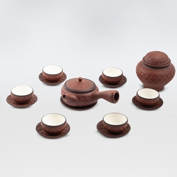 Bộ ấm chén nâu quai cầm kèm hộp trà 300ml