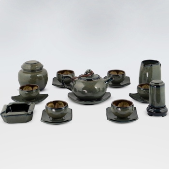 Bộ ấm chén quả hồng xám kèm phụ kiện TTS