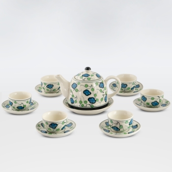 Bộ ấm chén quai sứ hoa 4 lá