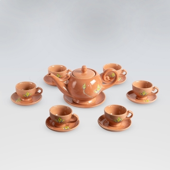 Bộ ấm chén sen hồng Bát Tràng 600ml