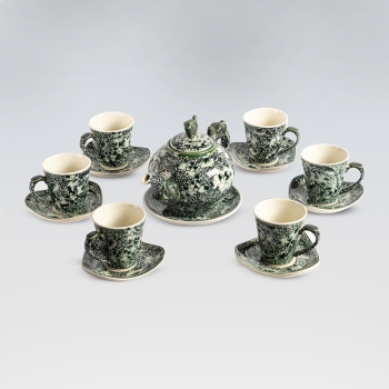 Bộ ấm chén sen rồng xanh 500ml