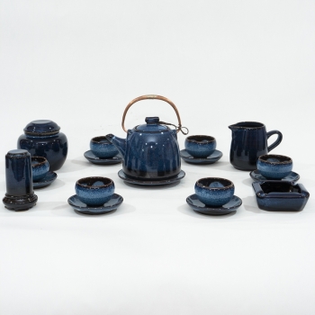 Bộ ấm chén siêu S2 xanh biển kèm phụ kiện TTS