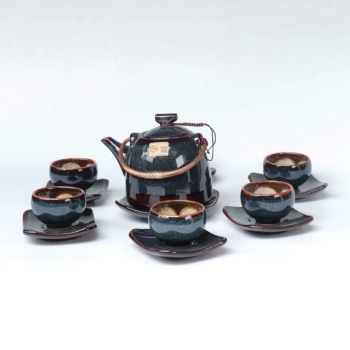 Bộ ấm chén siêu S2 xanh rêu TTS