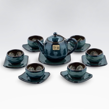 Bộ ấm chén xoan ghi hoa