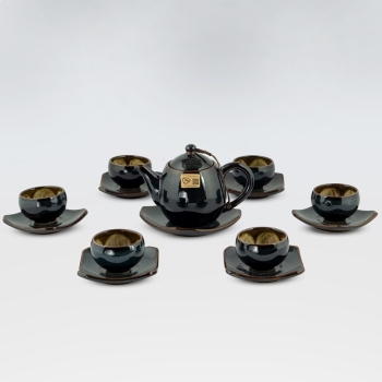 Bộ ấm chén xoan ghi hoa TTS