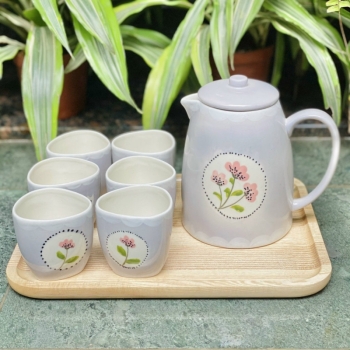 Bộ bình trà vẽ hoa