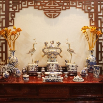 Bộ đồ thờ Vạn Thịnh Phát Vẽ vàng 24k