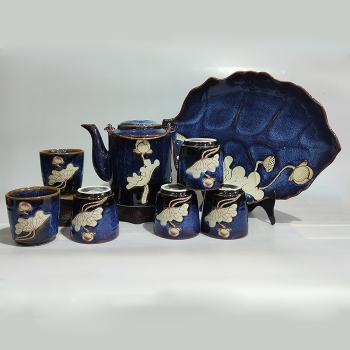 Bộ tích xanh sen khay lá