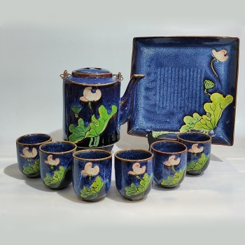 Bộ tích xanh sen màu khay vuông