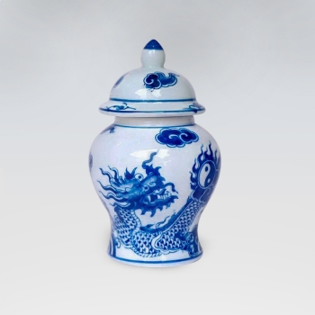 Chóe thờ trắng xanh hình rồng decal