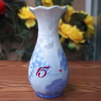 Lọ hoa men kết tinh in logo dáng tỳ bà