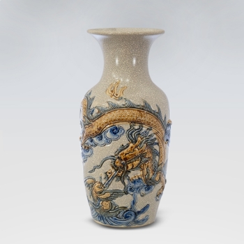 Lục bình men rạn hình Rồng