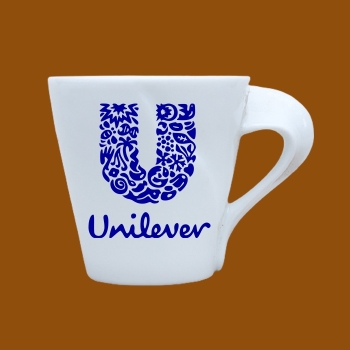 Ly sứ quà tặng Bát Tràng trắng in logo Unilever