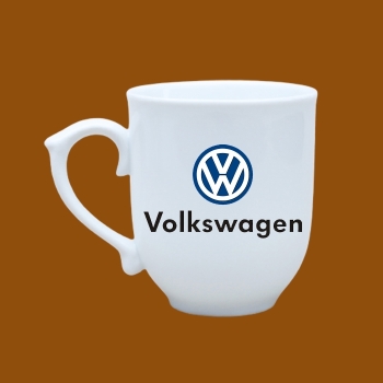 Ly sứ quà tặng Bát Tràng trắng in logo Volkswagen