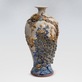 Mai bình men rạn Công Đào 59 cm