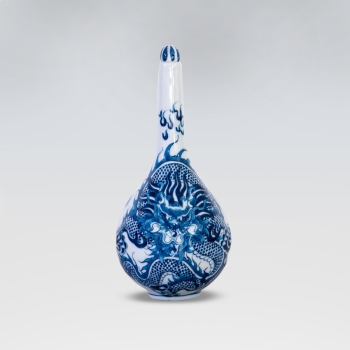 Nậm rượu s1 rồng trắng xanh vẽ tay